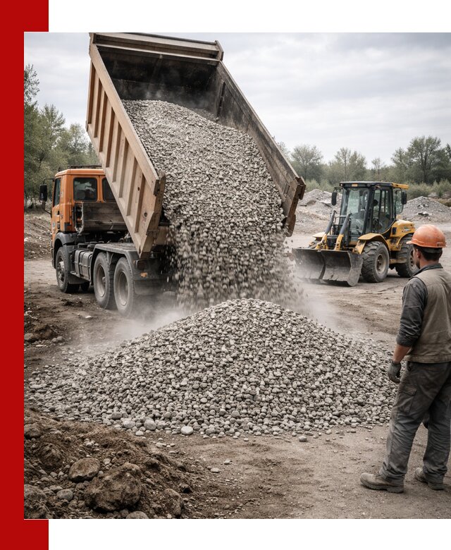 Доставка щебня в Смоленске крупными и мелкими фракциями