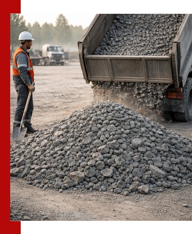 Гранитный щебень фракции 100–201 для строительства в Смоленске