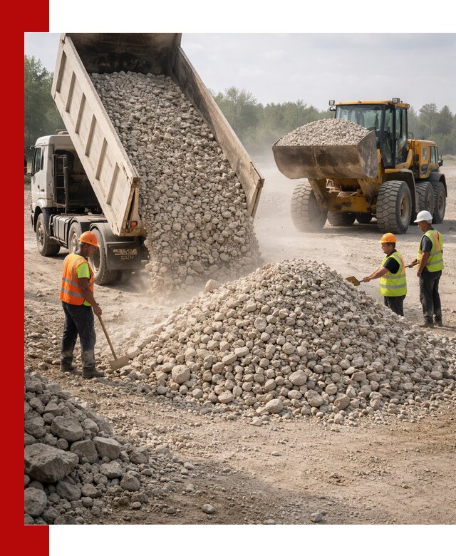 Доставка известнякового щебня фр. 40-70 в Смоленске