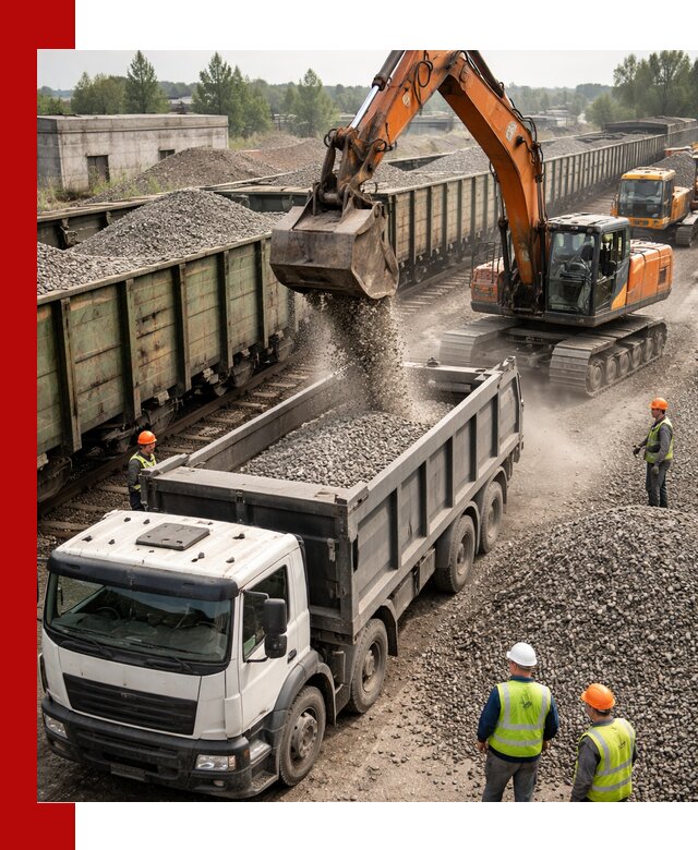 Железнодорожный щебень фракция 25–60 для поставок в Смоленске