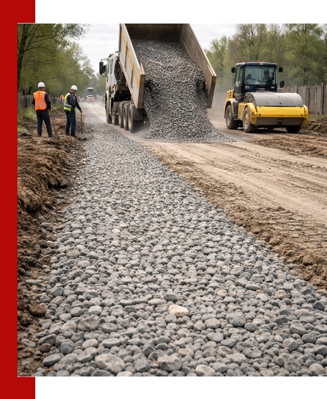 Доставка щебня для отсыпки дорог в Смоленске высокого качества