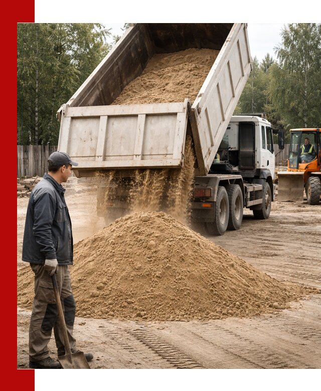 Доставка и продажа песка с разгрузкой в Смоленске