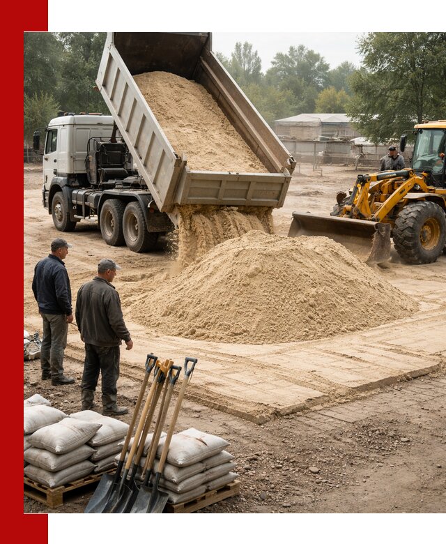 Доставка мытого песка в Смоленске с самосвалами по выгодной цене