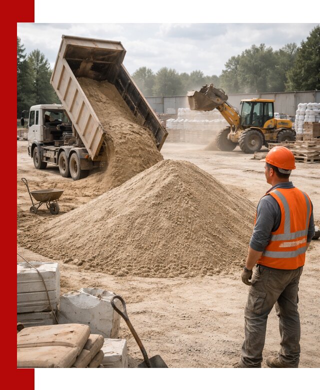 Доставка строительного песка с самосвалом в Смоленске