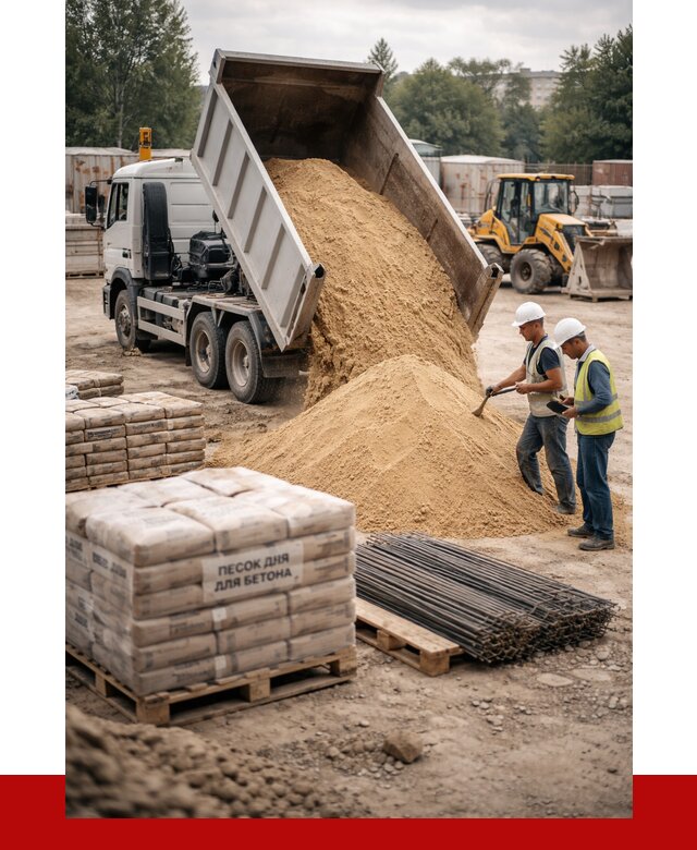 Песок для бетона в Смоленске от 2564 р. с доставкой, ПРОНЕРУДСмл