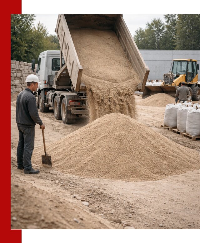 Кварцевый песок фракция 0–3 мм с доставкой в Смоленске