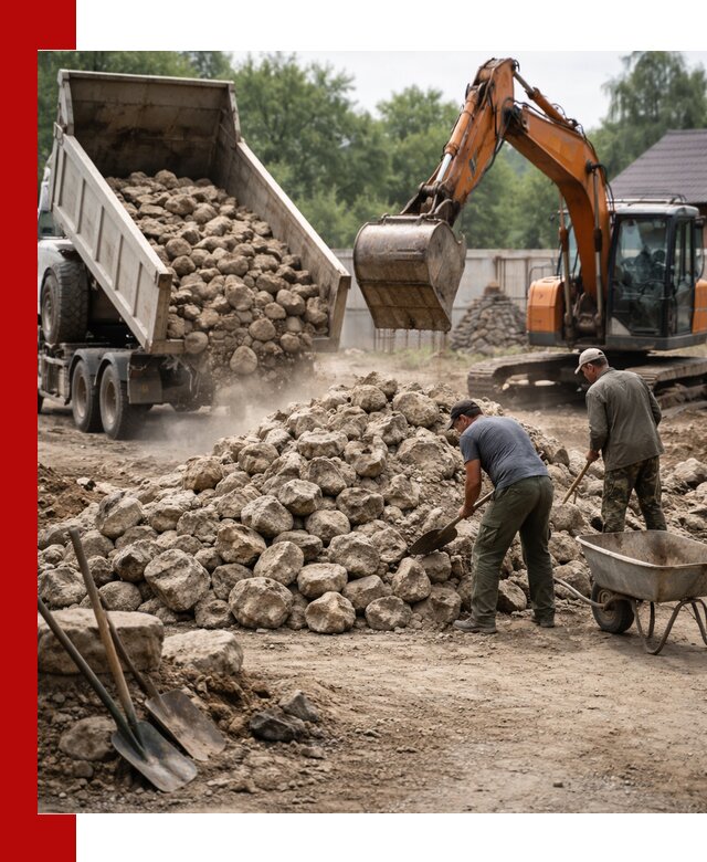 Доставка и разгрузка бутового камня в Смоленске
