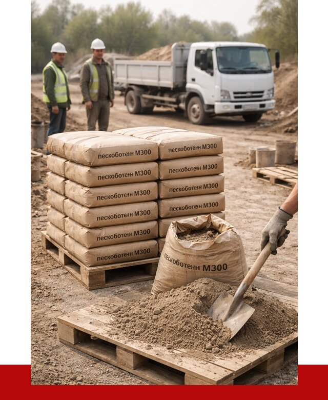 Пескобетон М300 в Смоленске с доставкой от 4769 р. за куб | ПРОНЕРУДСмл