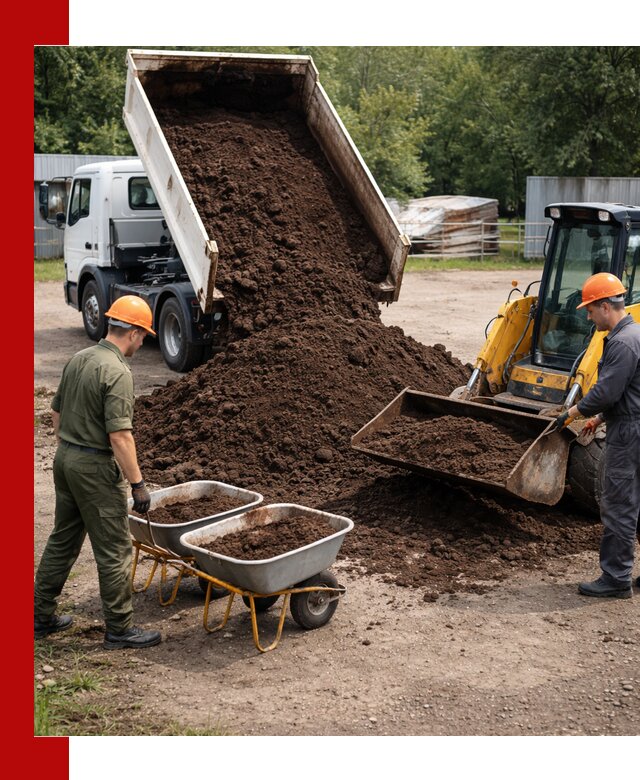Доставка торфо-земляной смеси в Смоленске для огорода и ландшафта