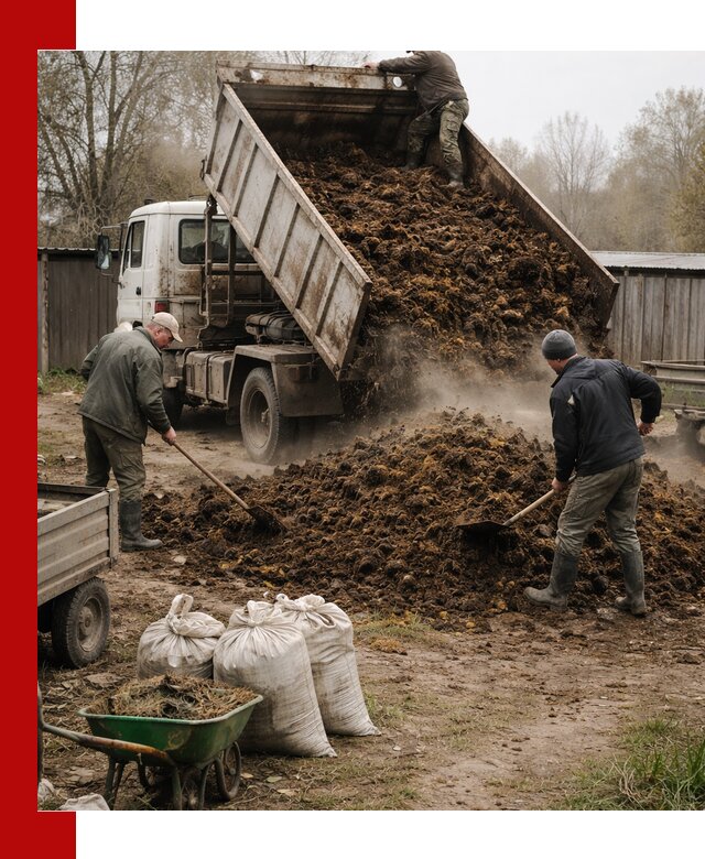 Доставка коровьего навоза самосвалом в Смоленске