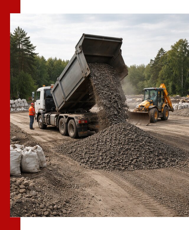 Доставка дробленого асфальта в Смоленске для дорожных работ