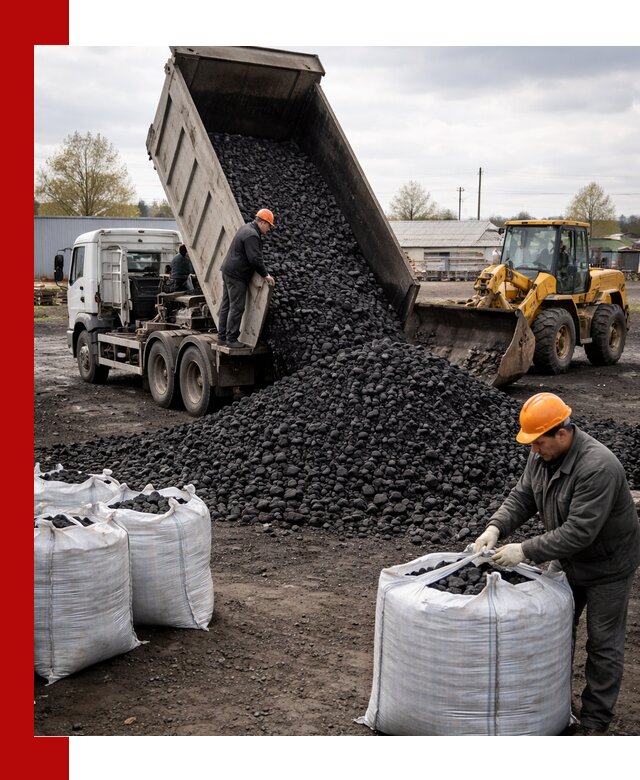 Доставка каменного угля в Смоленске оптом и в розницу