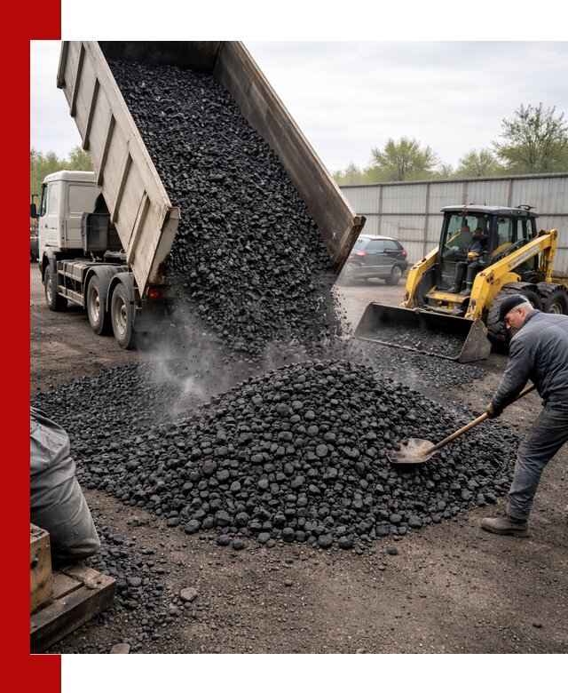 Доставка угля орех в Смоленске оптом и в розницу