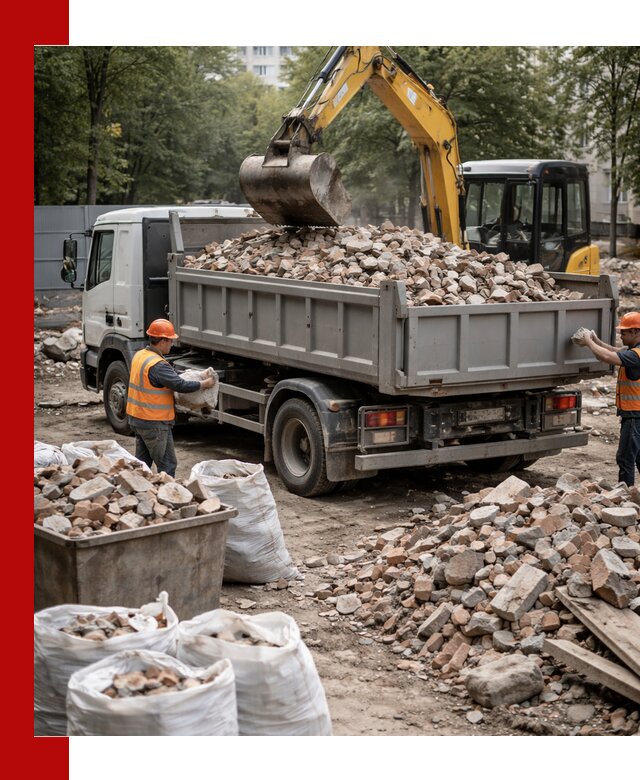 Вывоз строительного мусора в Смоленске с самосвалами и контейнерами