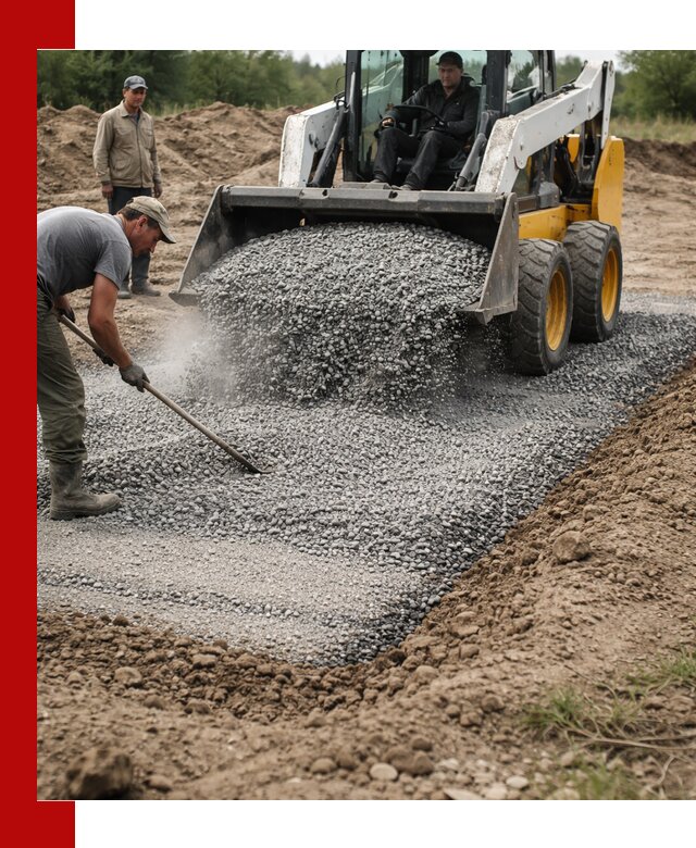 Устройство щебеночной подушки в Смоленске для дорог и фундаментов